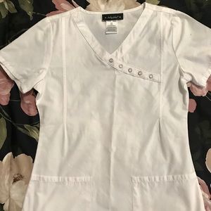 Baby Phat white scrub top